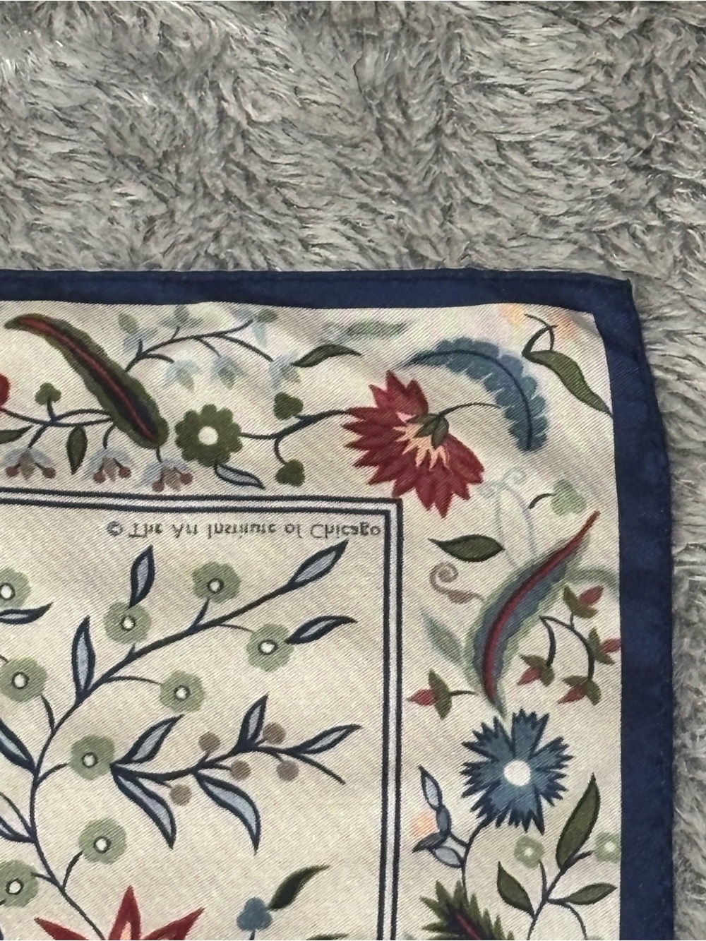 Floral Silk Scarf from Art Institute of Chicago 31” Multi Colored Flowers - Picture 10 of 16